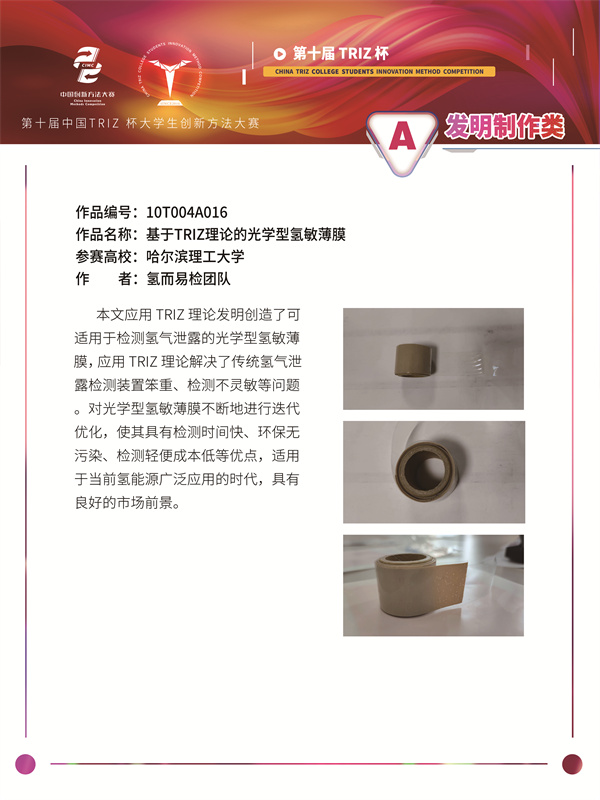 10T004A016-基于TRIZ理论的光学型氢敏薄膜